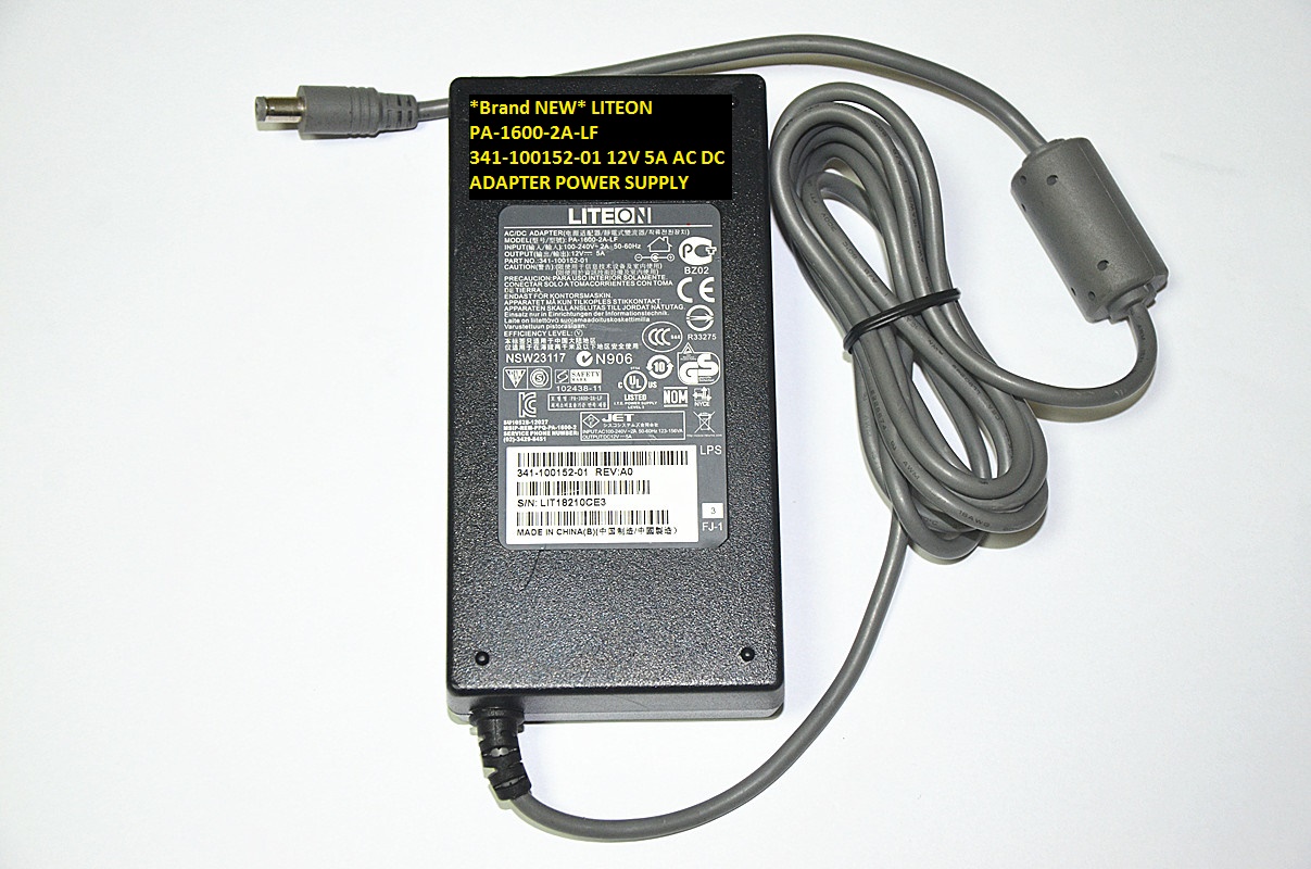 *Brand NEW* LITEON PA-1600-2A-LF 341-100152-01 12V 5A AC DC ADAPTER POWER SUPPLY